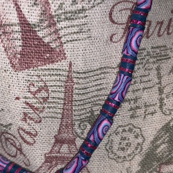 Purple Pink tie dye necklace - Picture 3 of 4